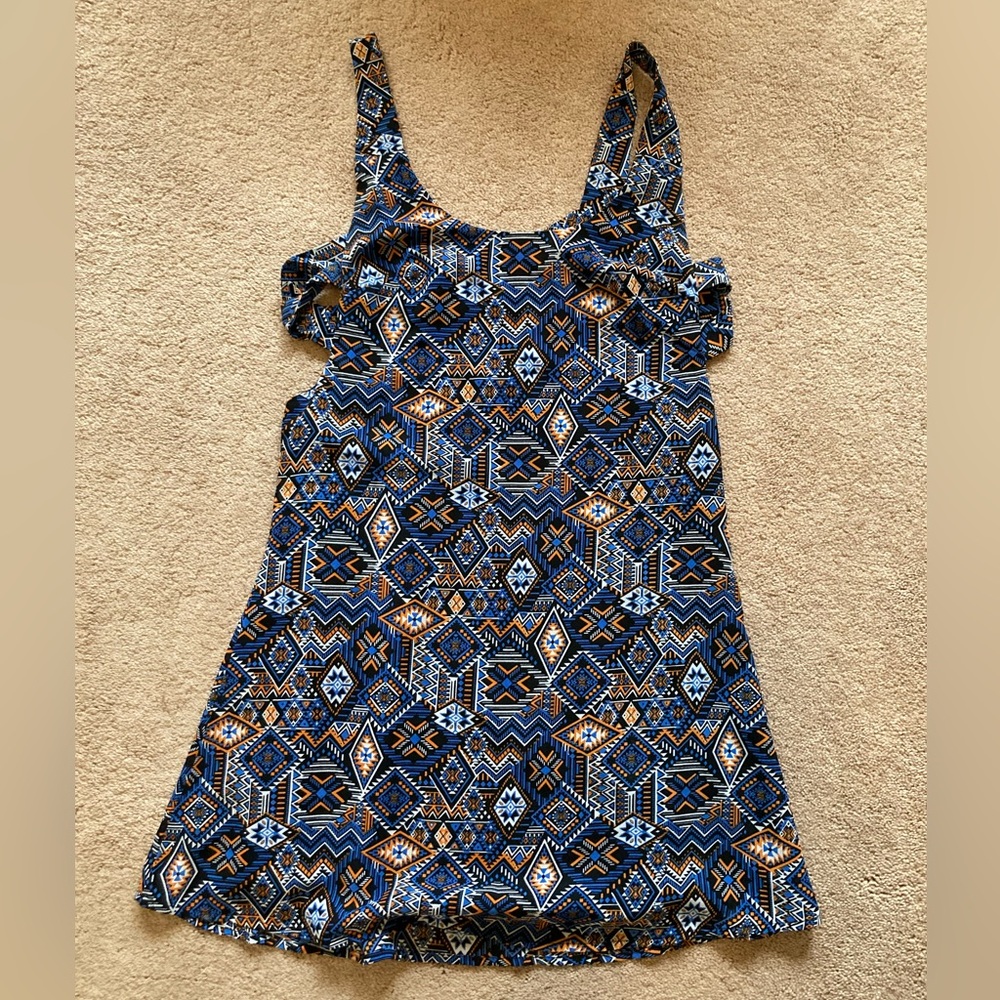Blue Geometric Strappy Mini Dress - Tobi 💙🧡💙🧡